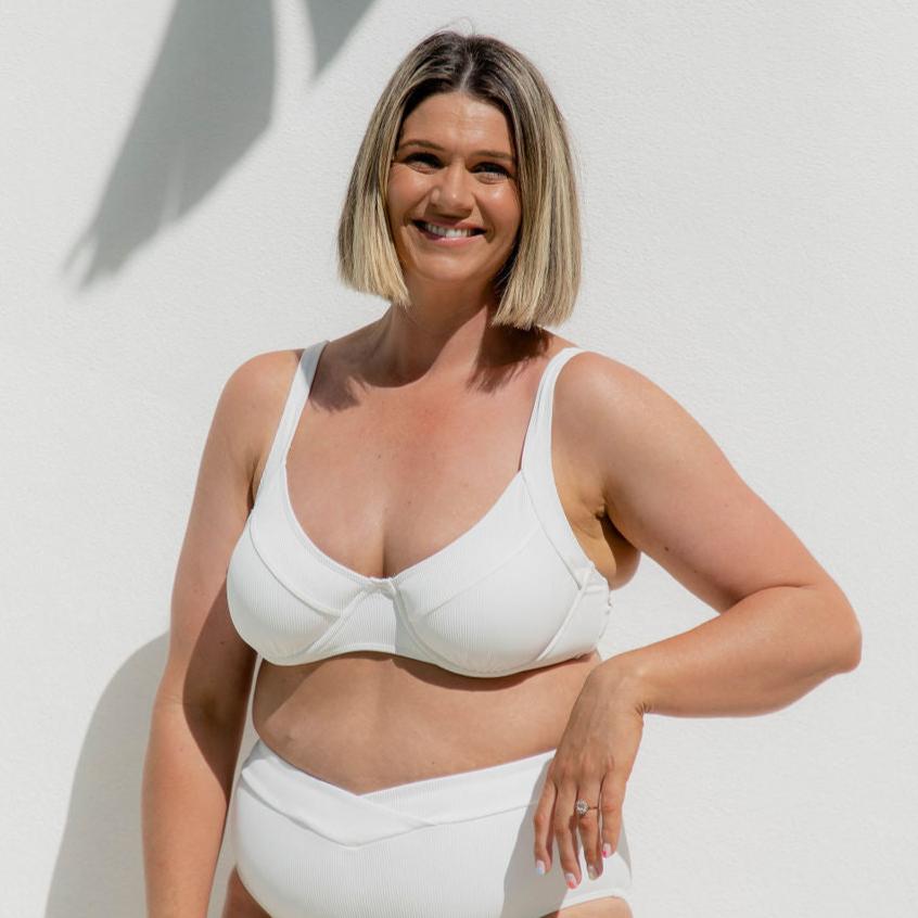 Kirby Bikini Top - White Rib