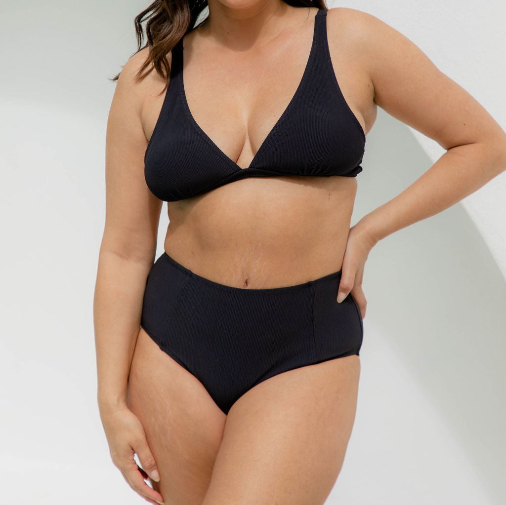 Rachael Bikini Bottom  - Black Rib