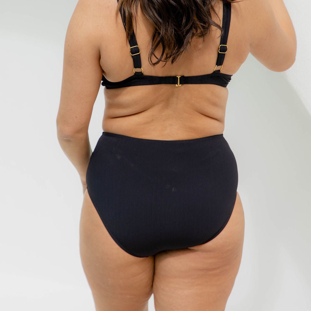 Rachael Bikini Bottom  - Black Rib