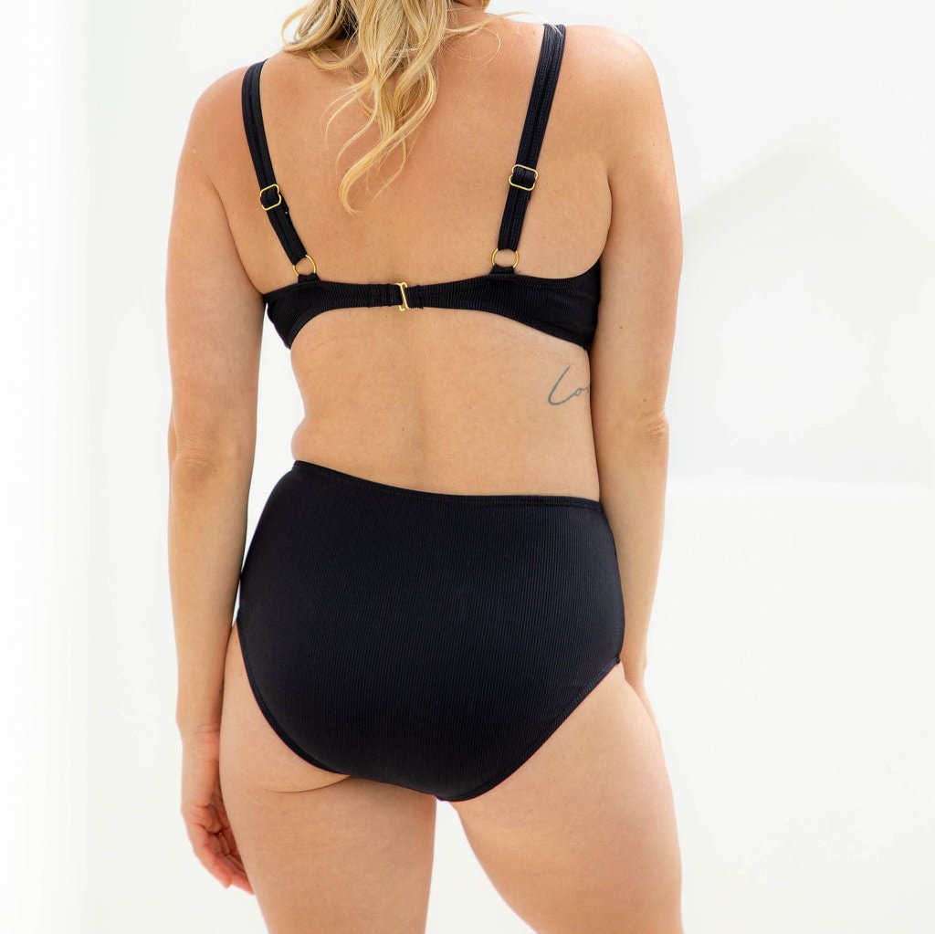 Rachael Bikini Bottom  - Black Rib