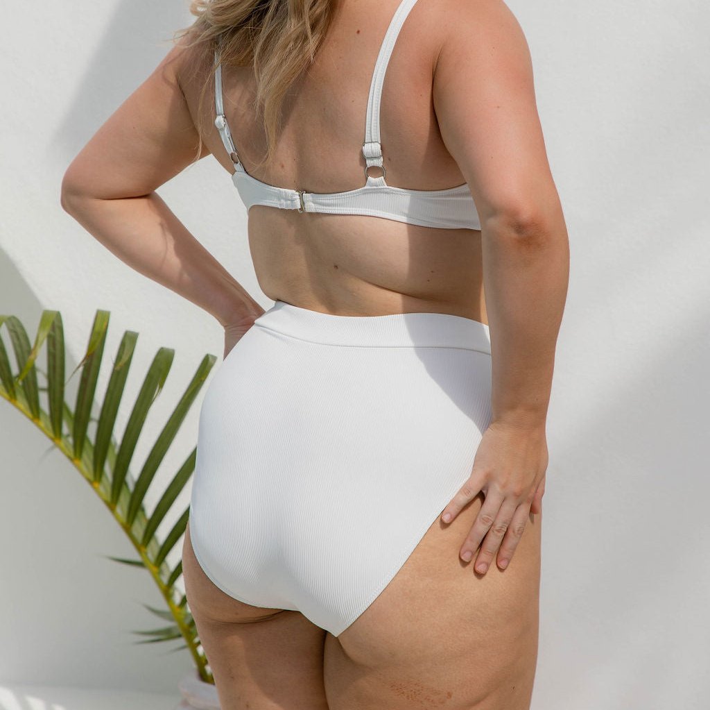 Kirby Bikini Bottom - White Rib