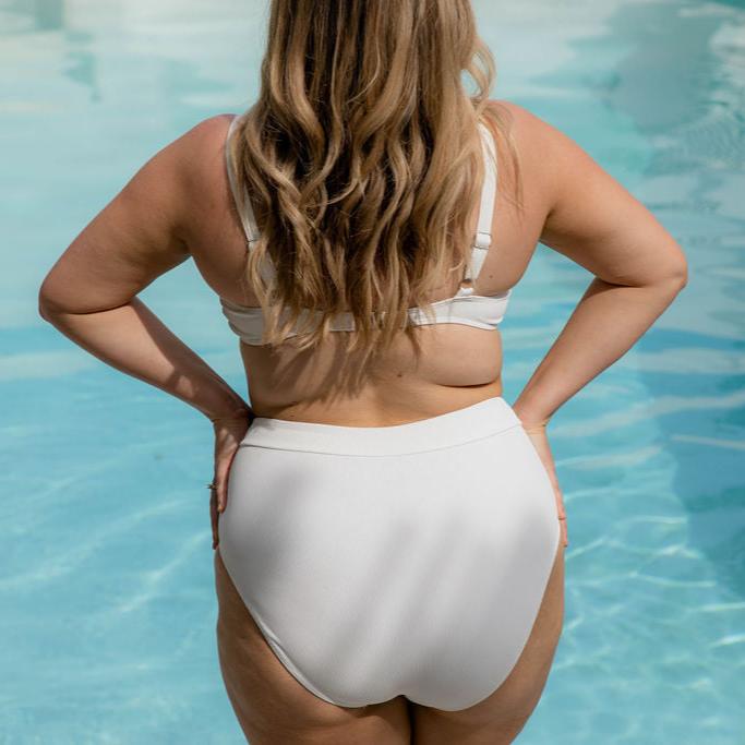 Kirby Bikini Bottom - White Rib